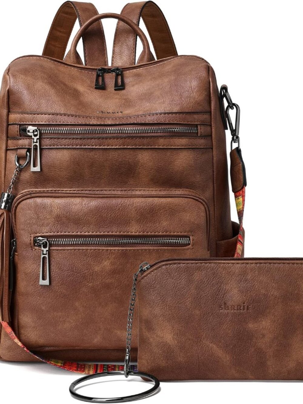 Vegan Leather Backpack Purse for Women with Adjustable Shoulder Bag | Water Resi